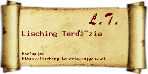 Lisching Terézia névjegykártya